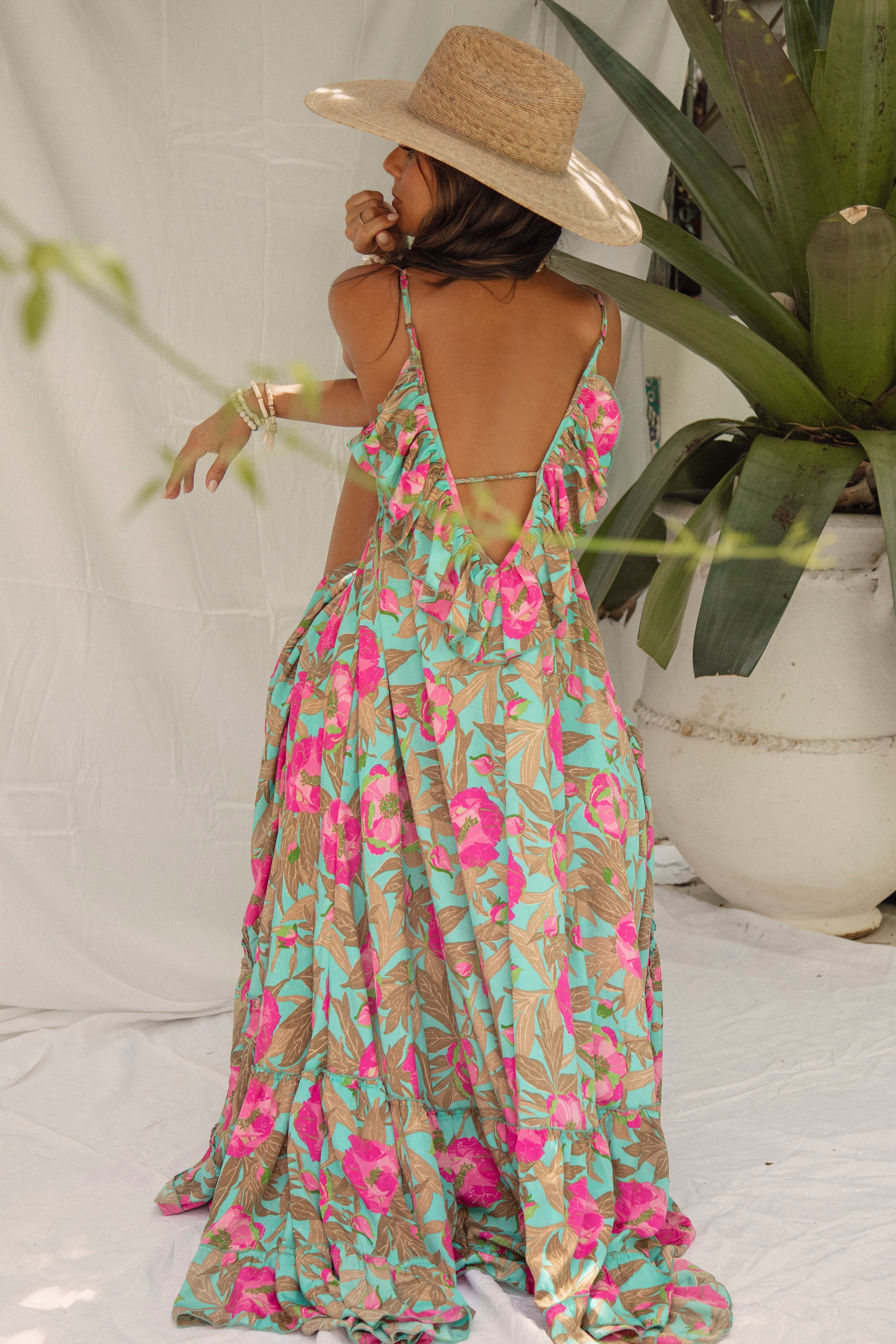 Enya Maxi Dress - Peony