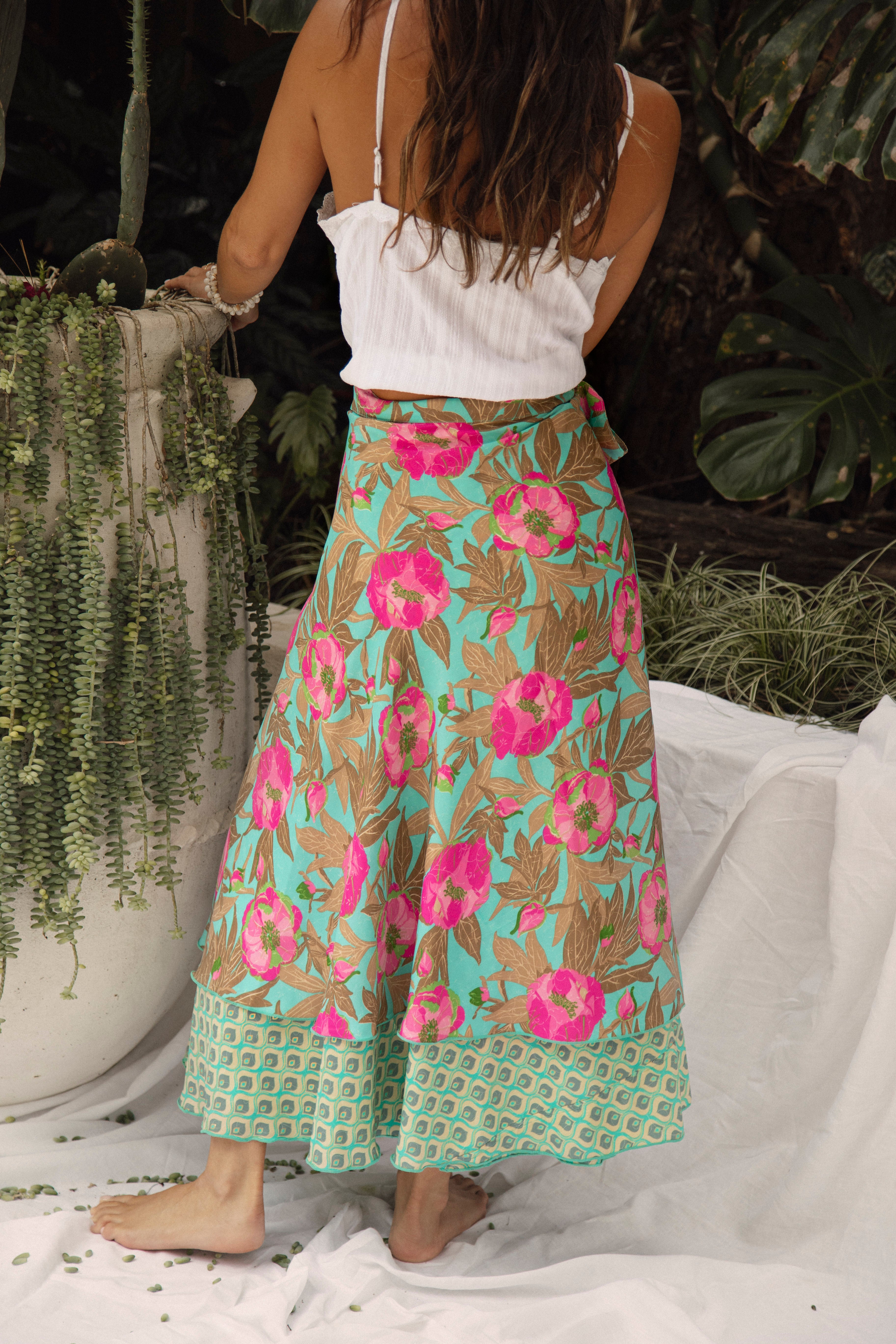 Goddess Wrap Skirt - Peony