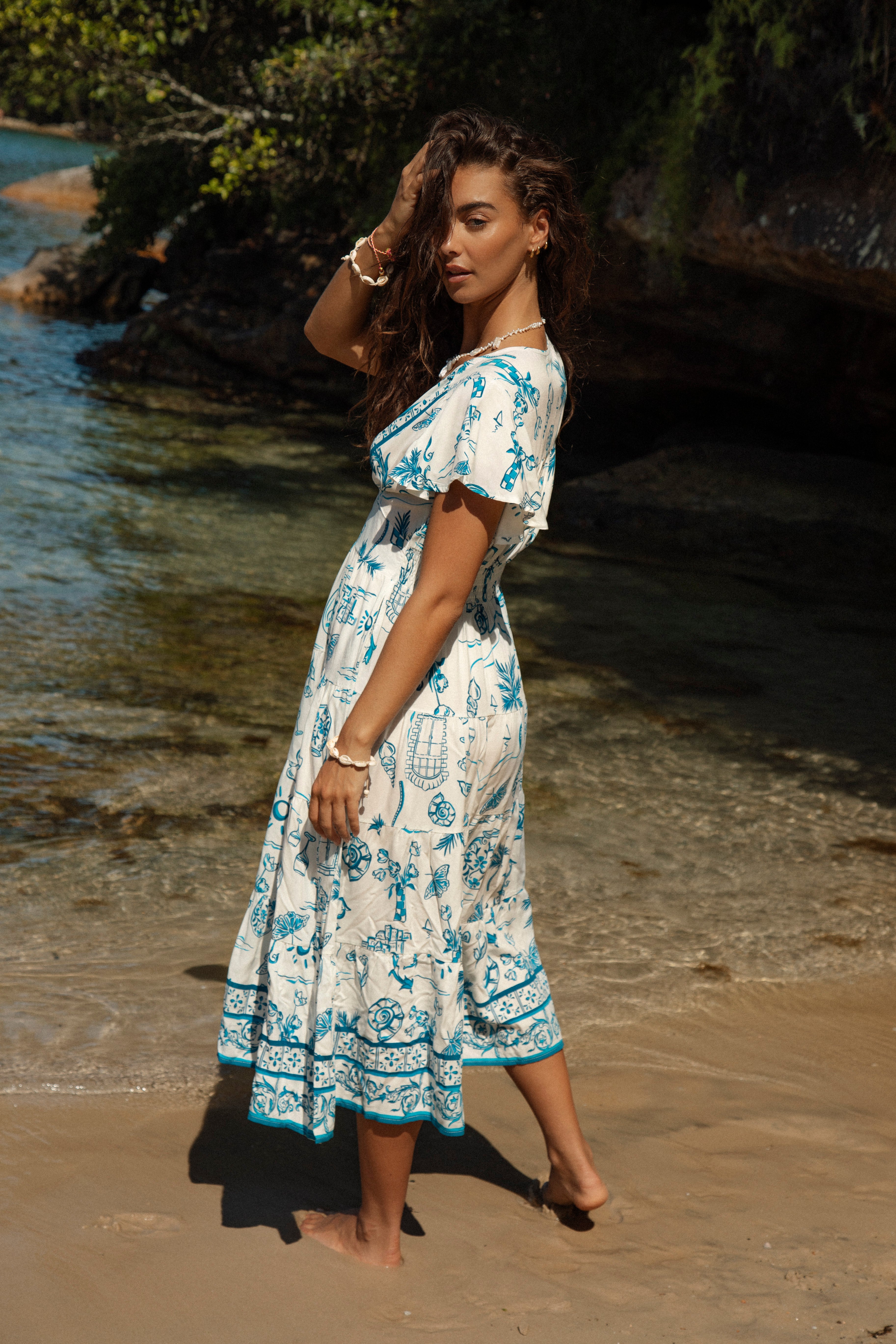 Lyric Midi Dress - Aegean