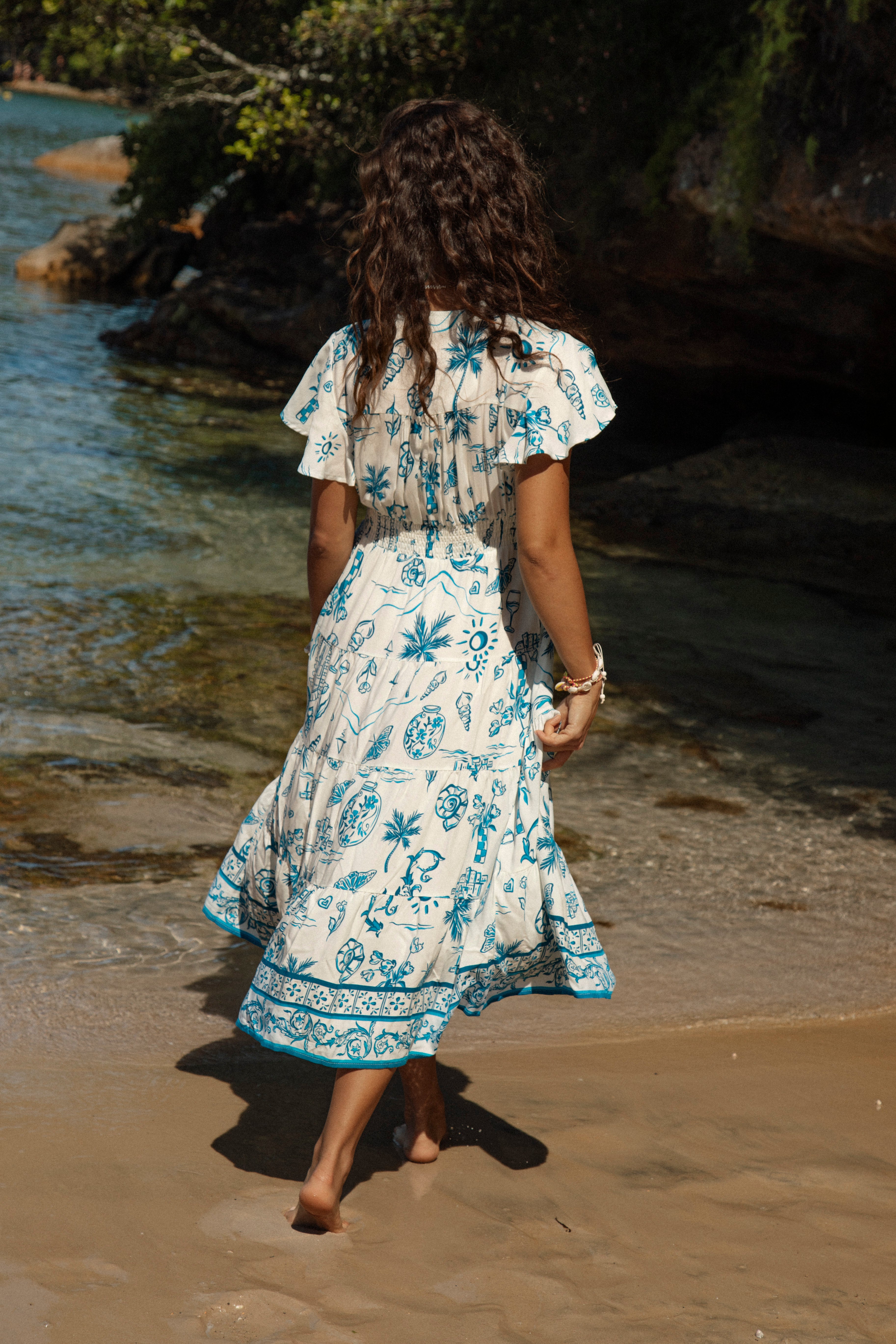 Lyric Midi Dress - Aegean