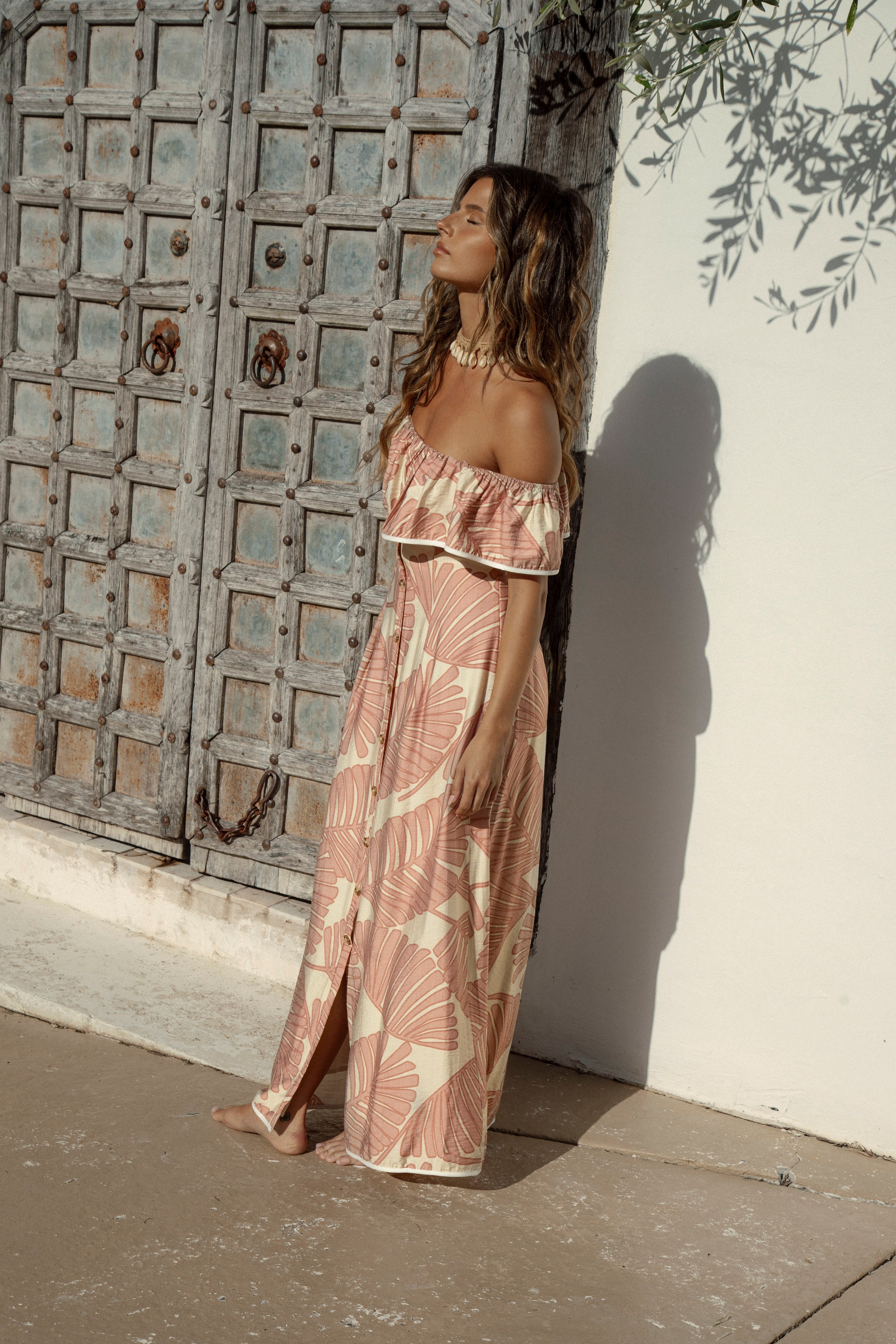 Blush Palm Maxi Dress