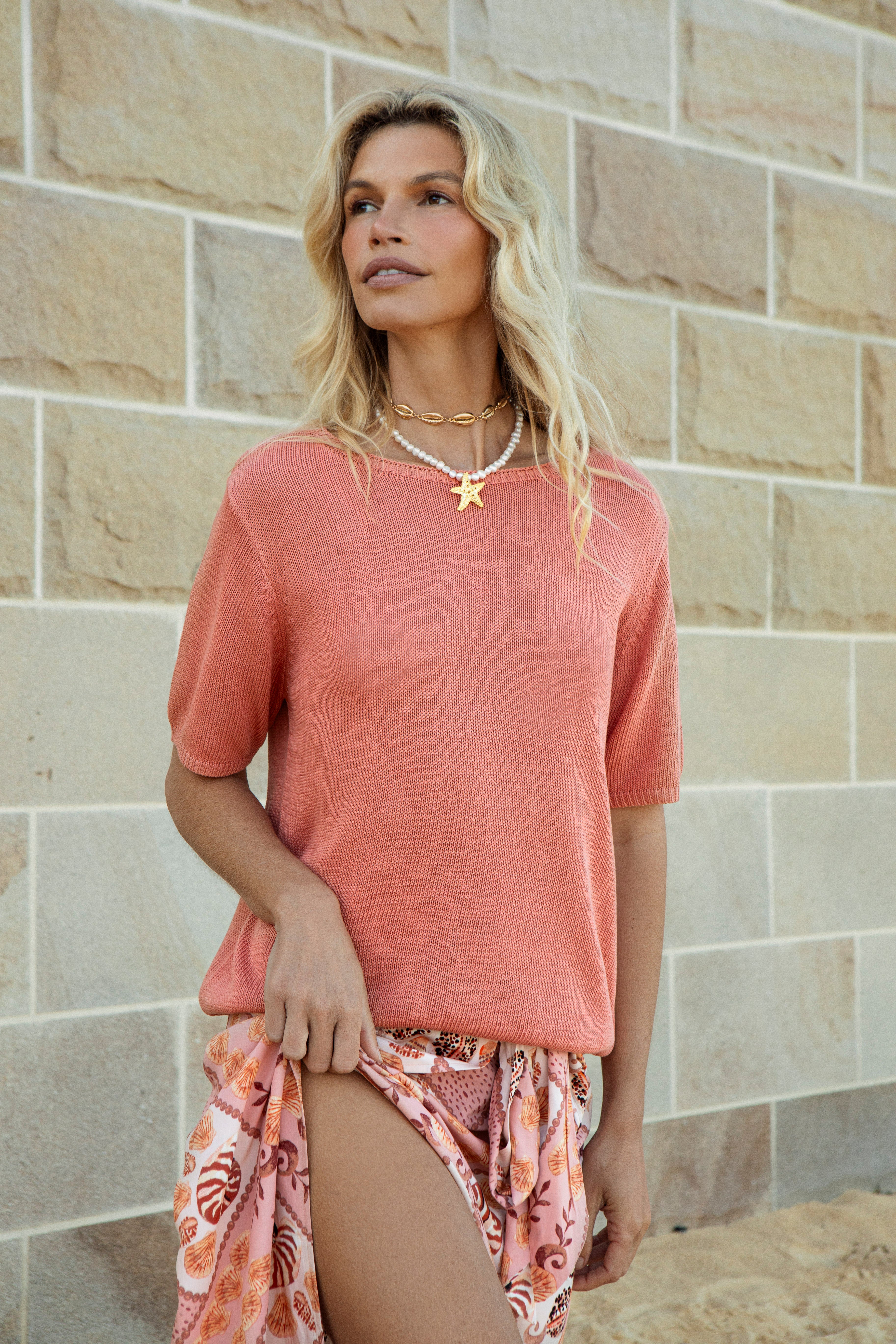 Summer Sun Tee - Coral