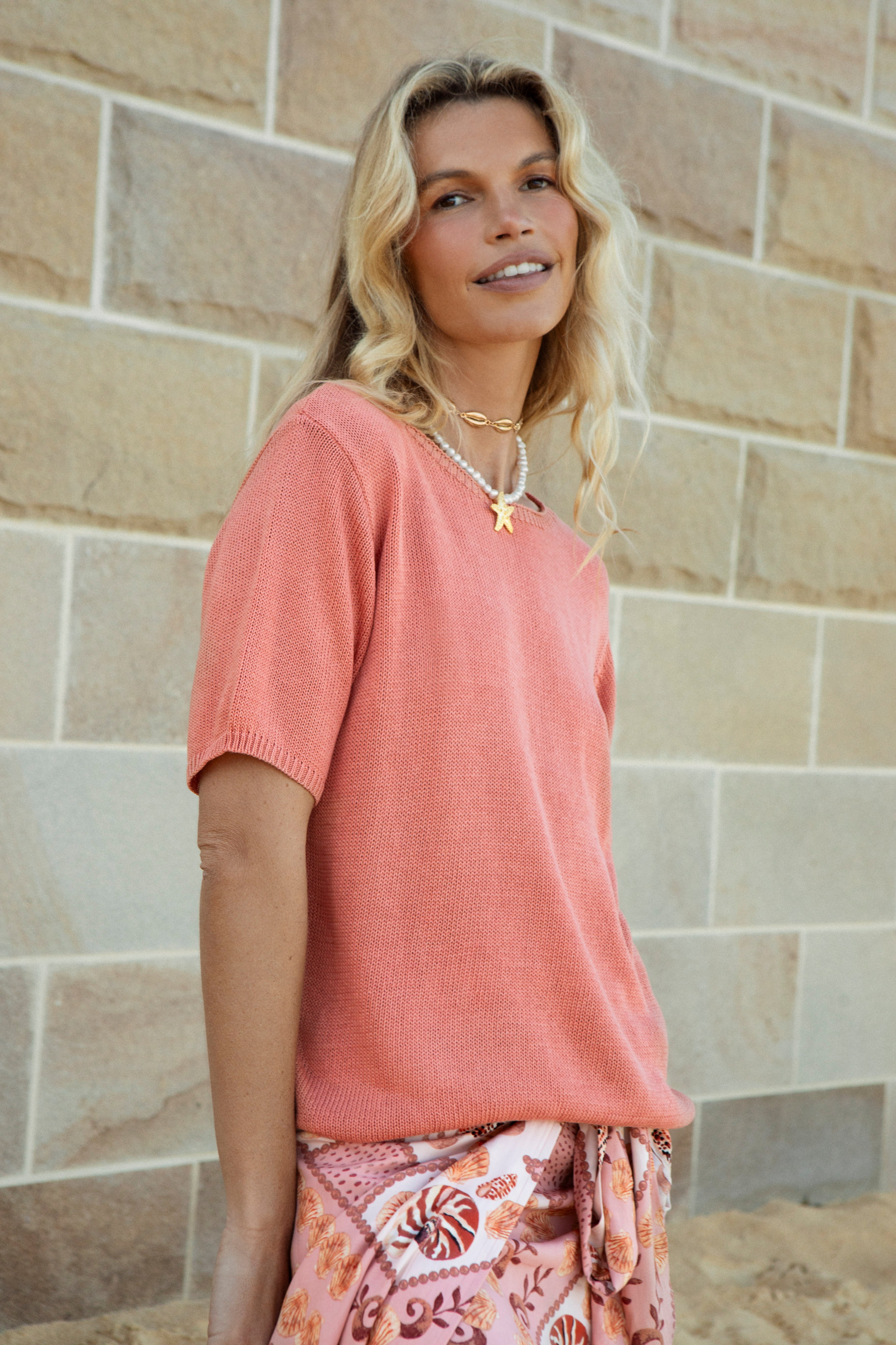 Summer Sun Tee - Coral