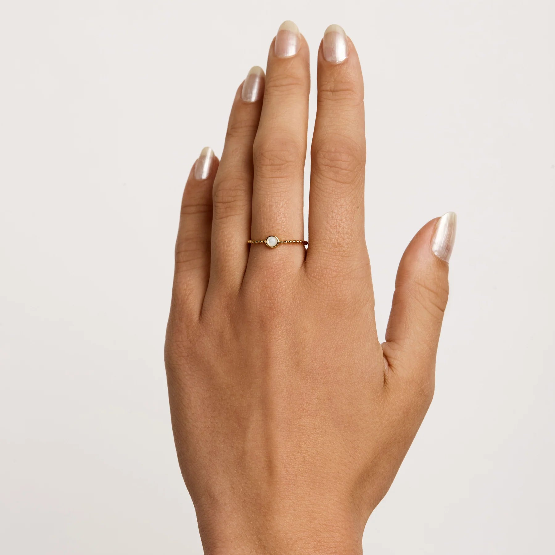 R292MPG -Halo Shell Gold Ring