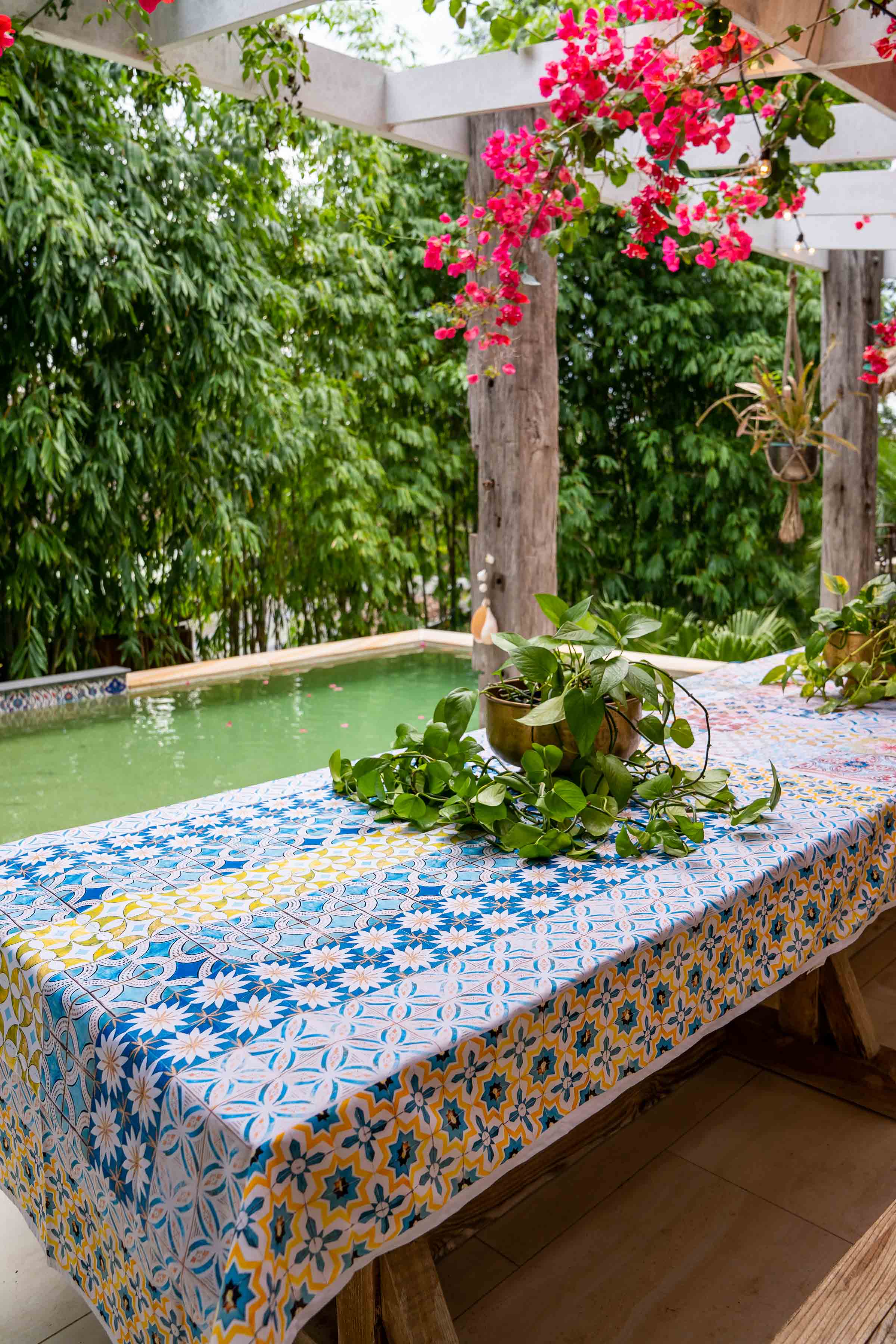 Canvas Tablecloth - Medina stripe