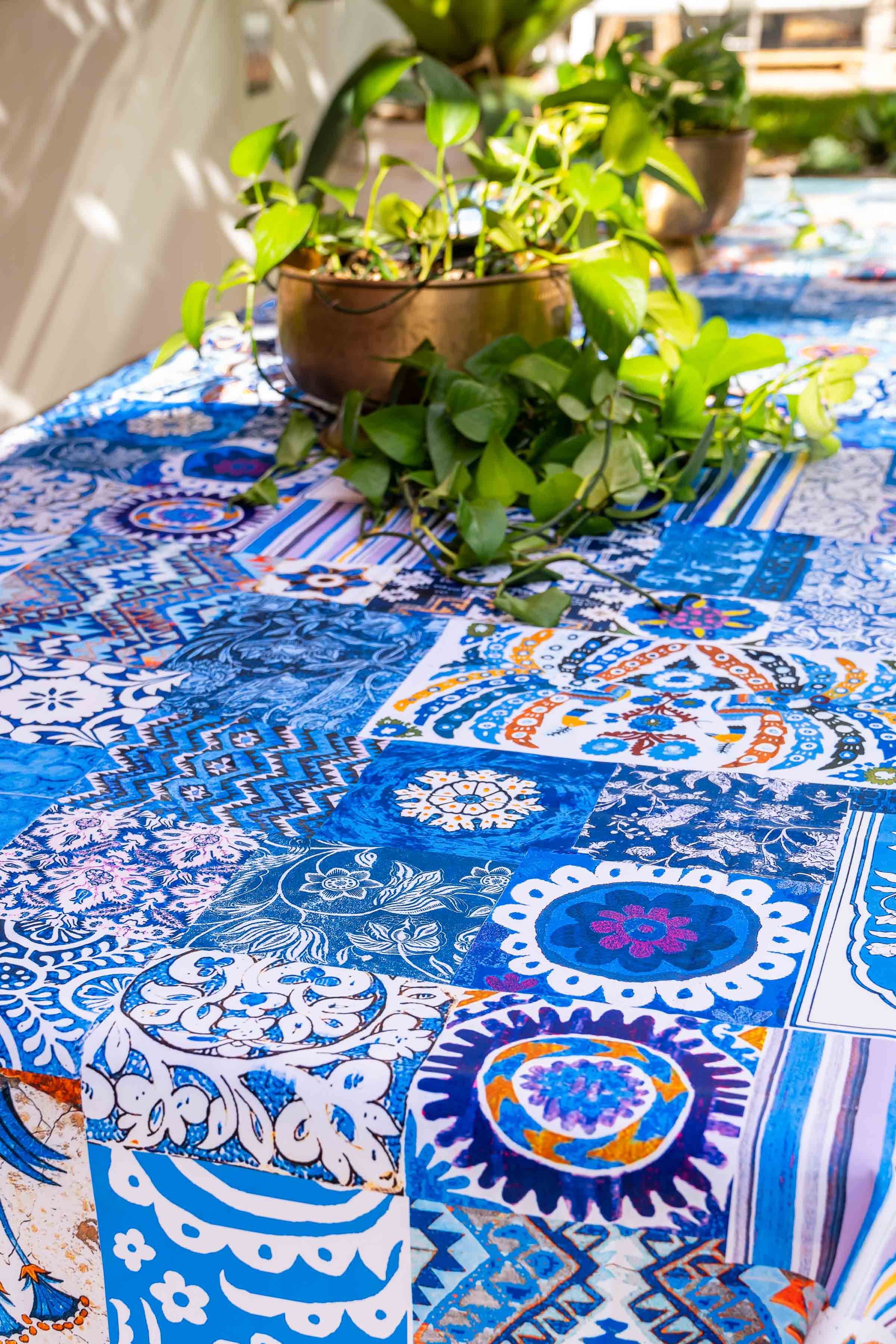 Canvas Tablecloth - Blue Nomad