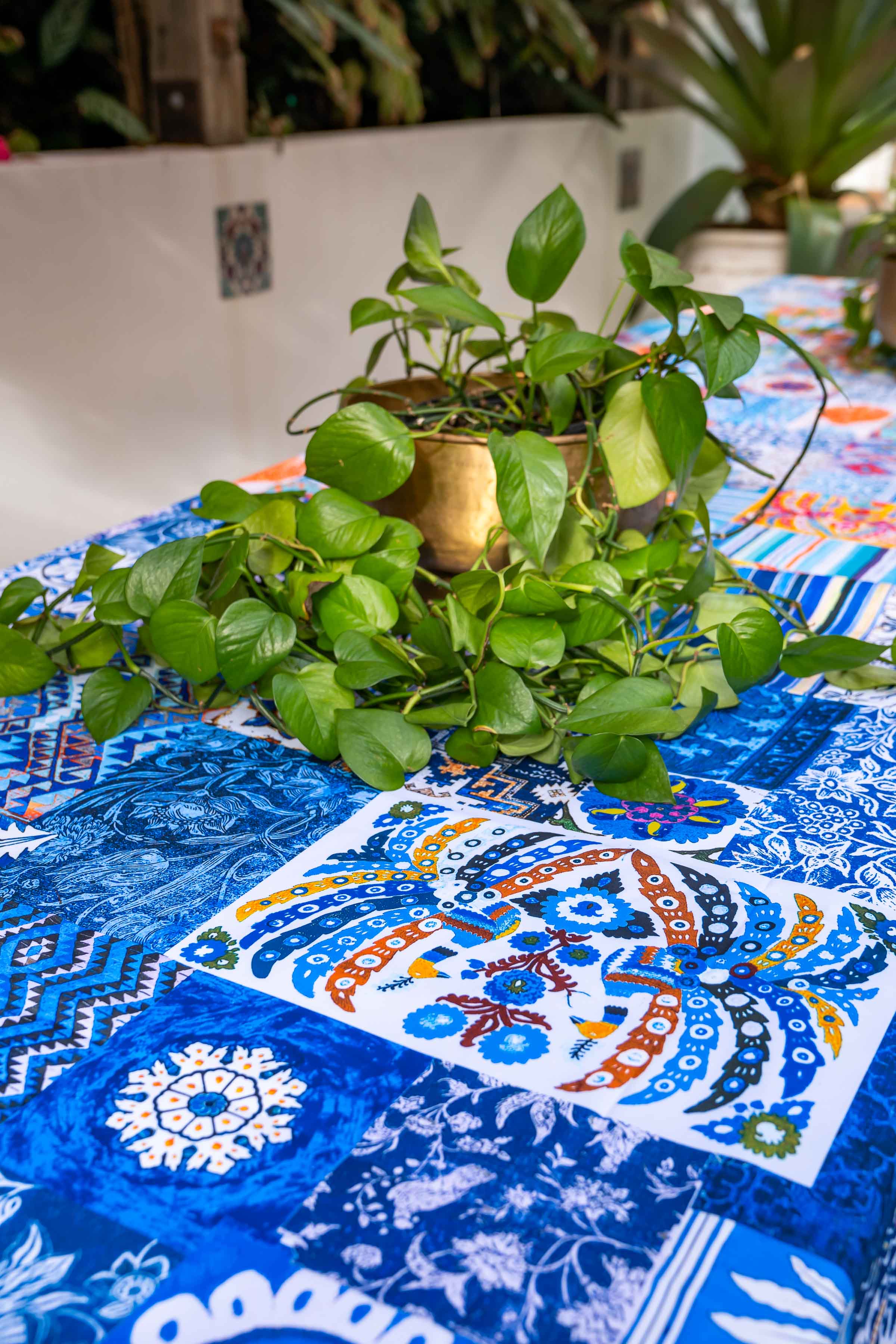 Canvas Tablecloth - Blue Nomad