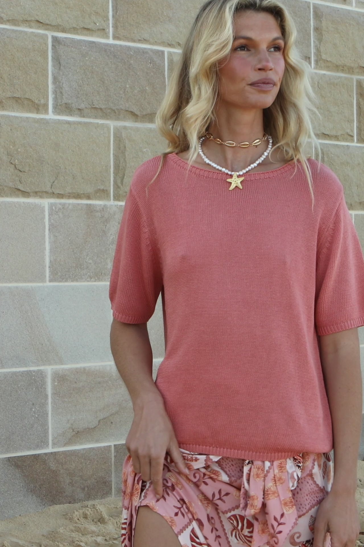 Summer Sun Tee - Coral